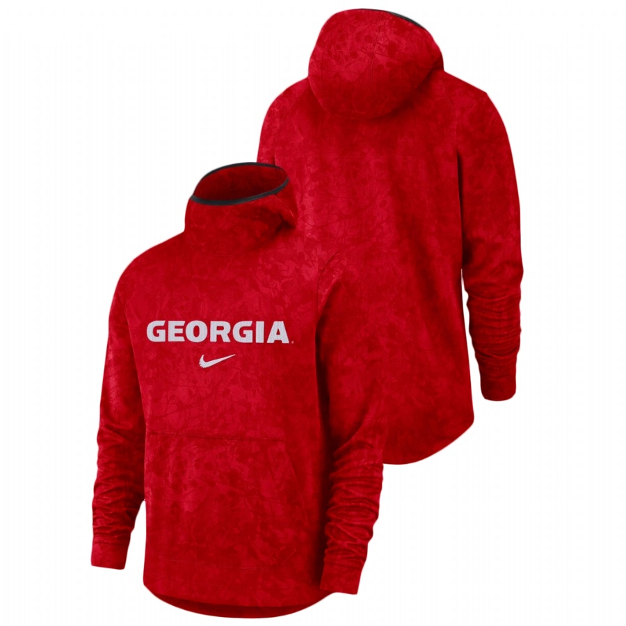 Georgia Bulldogs Men's NCAA Red Team Logo Spotlight Pullover College Basketball Hoodie GBD3049UO